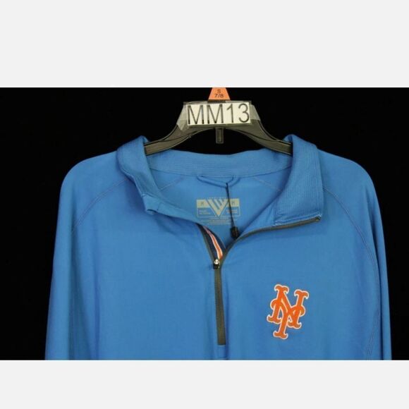LEVELWEAR NY Mets Quarter Zip Up Lightweight MLB Jacket TOP Size M Blue NEW NWT - Picture 4 of 7